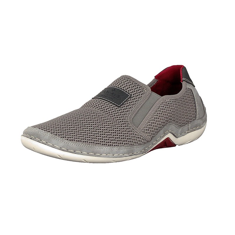 Slip On Rieker 07556-45 Para Homem - Cinzentas